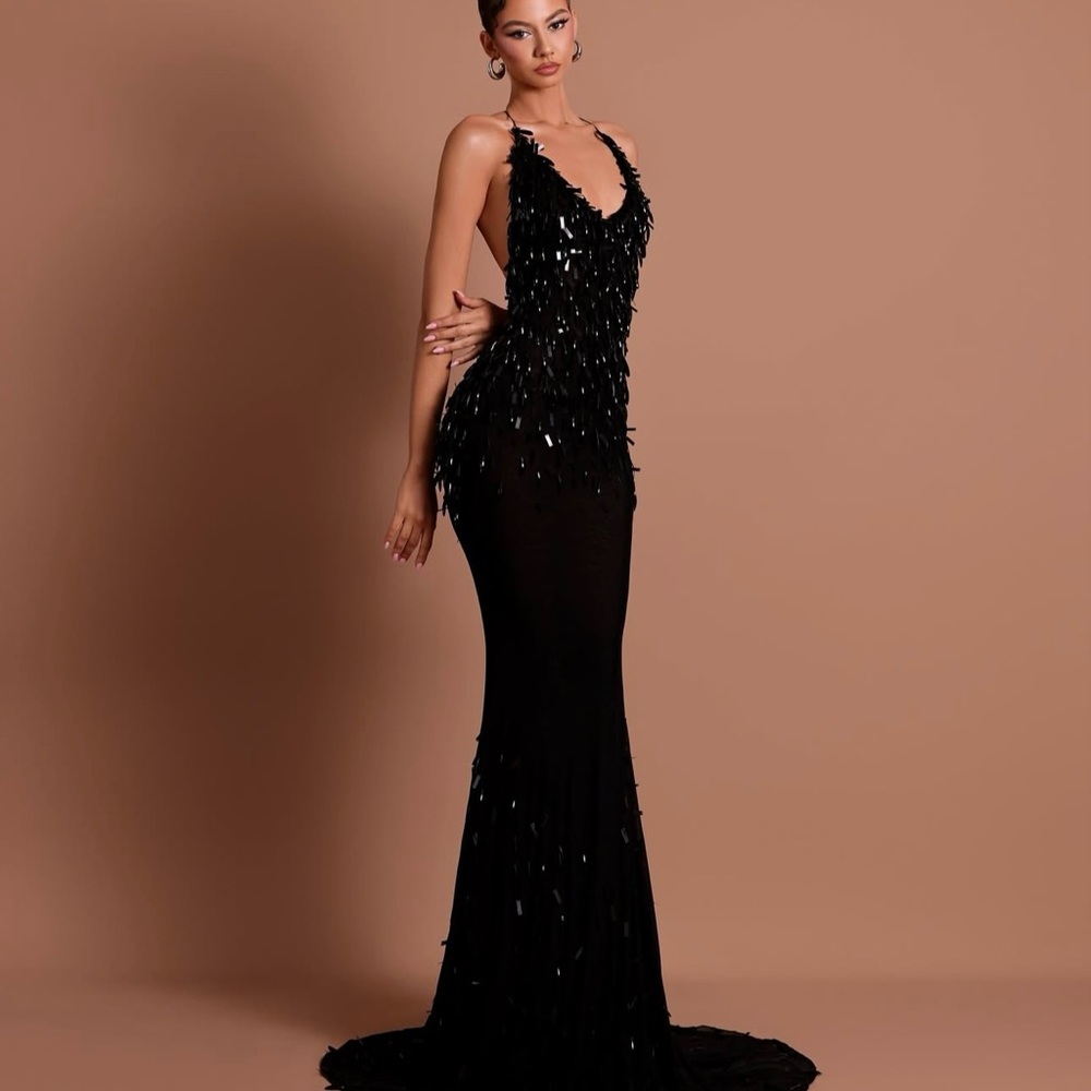 Dodona Black Evening Gown